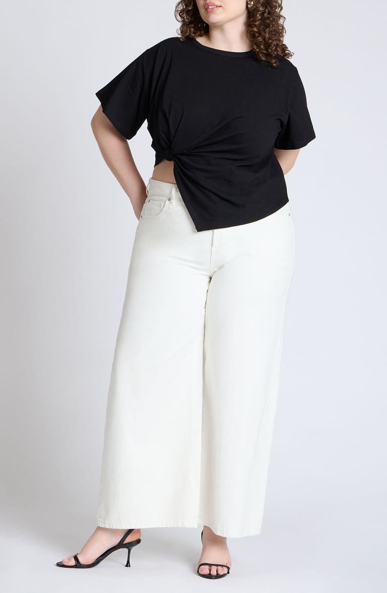 ELOQUII Twist Tie Shirt, Alternate, color, 