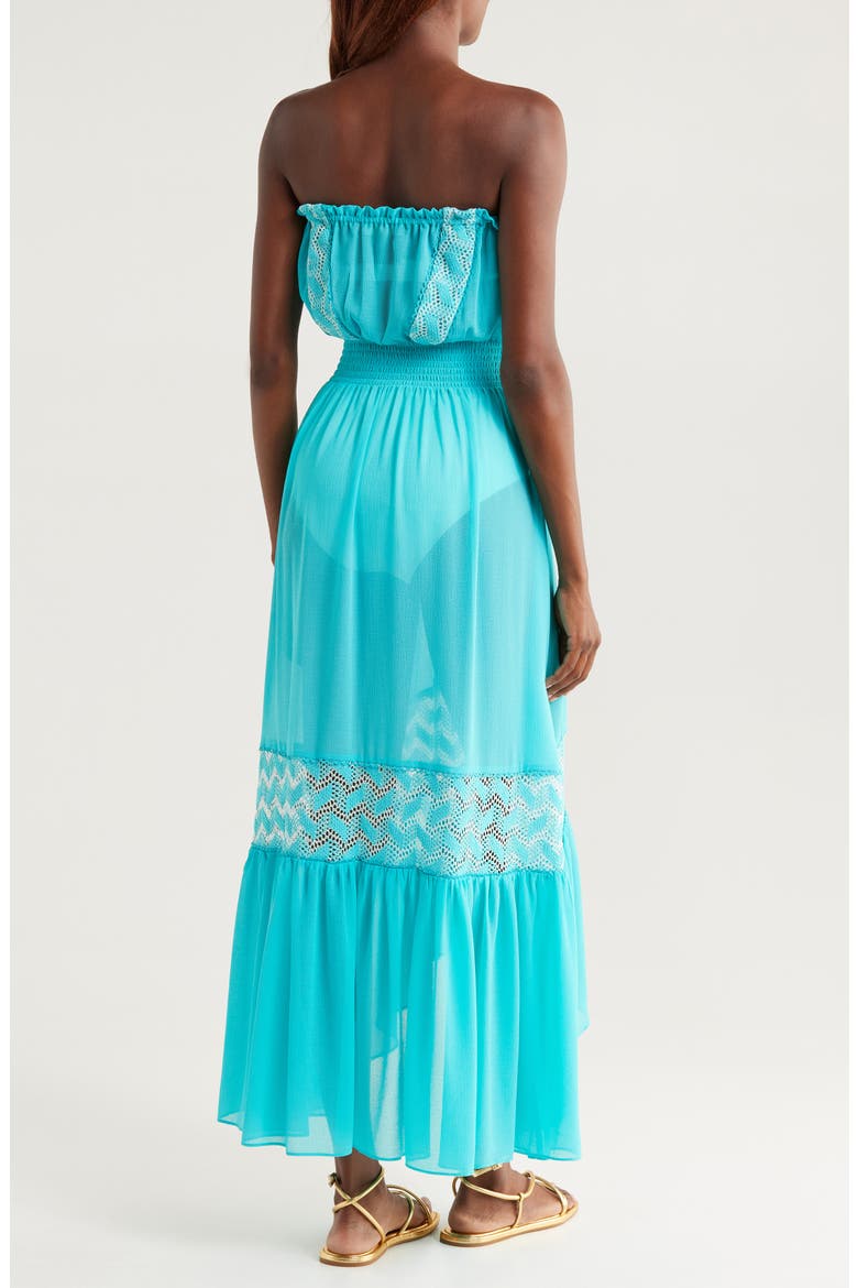 Dorian Strapless Semisheer Cover-Up Maxi Sundress, Alternate, color, BEACH BLUE W/ WHITE