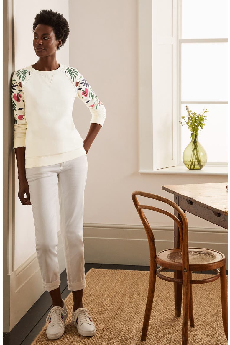 Stretch Cotton Sweatshirt, Alternate, color, IVORY MULTI EMBROIDERY
