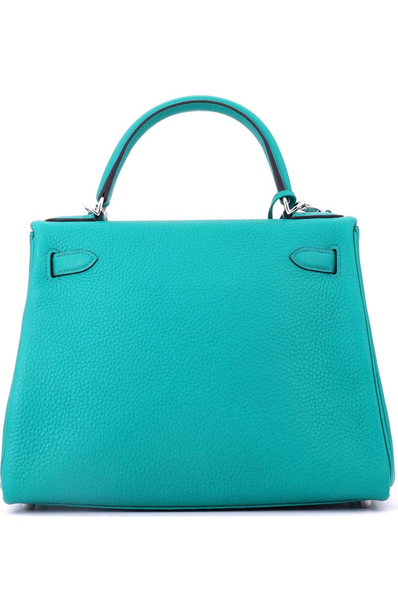 Pre-Owned Hermes Kelly Handbag Blue Clemence with Palladium Hardware 28, Alternate, color, Bleu Paon