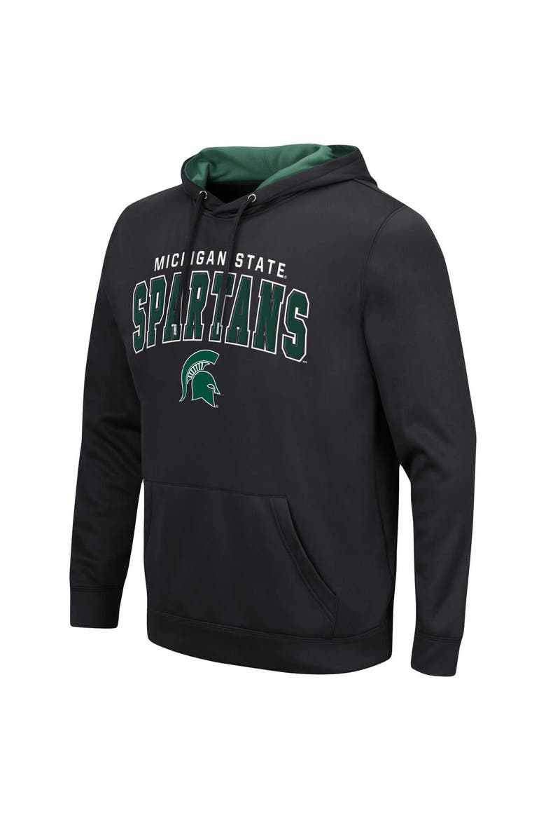 Men's Colosseum Black Michigan State Spartans Resistance Pullover Hoodie, Alternate, color, Black