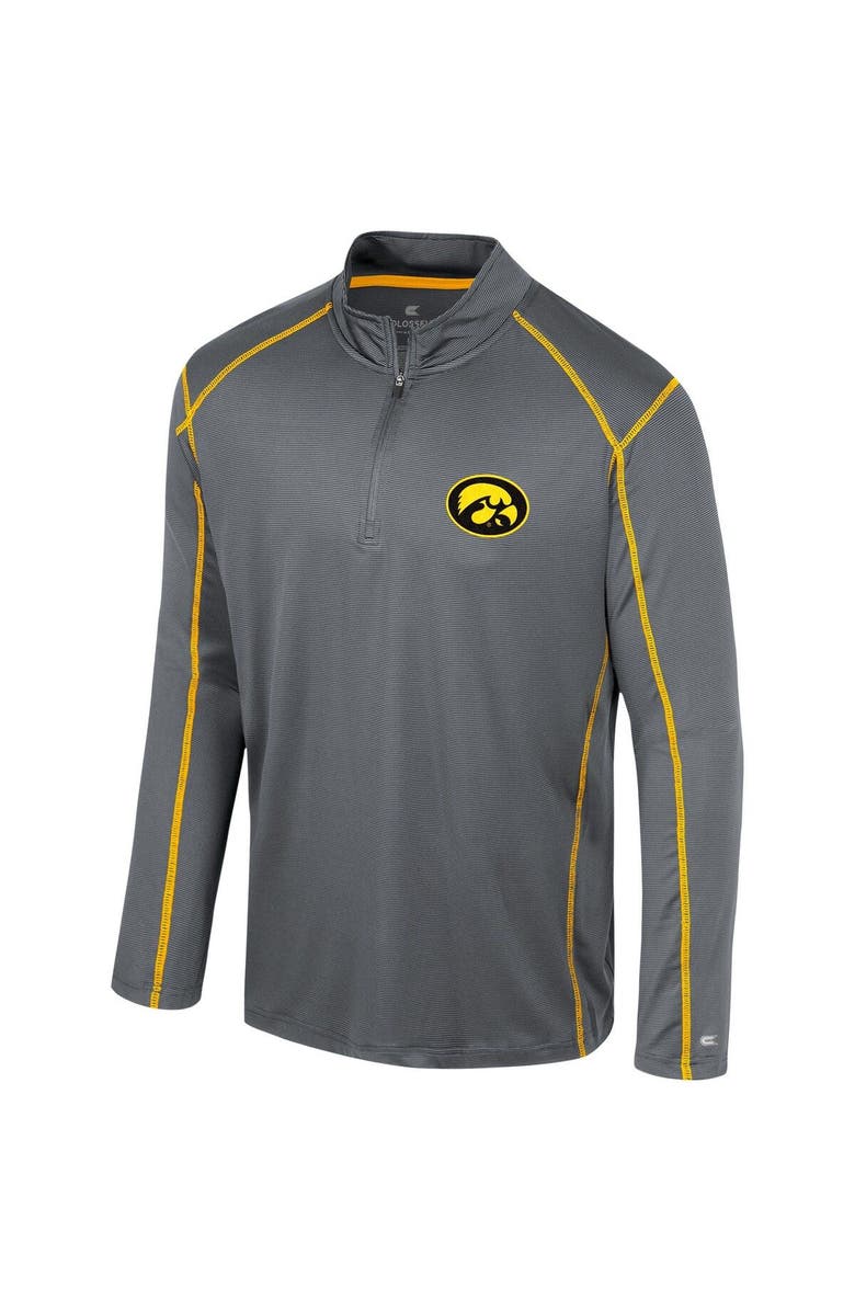 COLOSSEUM Men's Colosseum Black Iowa Hawkeyes Cameron Quarter-Zip Windshirt, Alternate, color, 