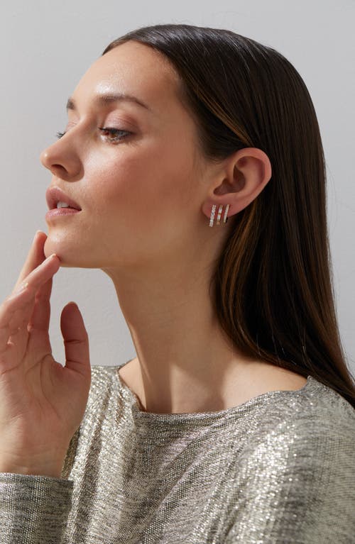 NADRI NADRI DELPHINE TRIPLE LINK HOOP EARRINGS