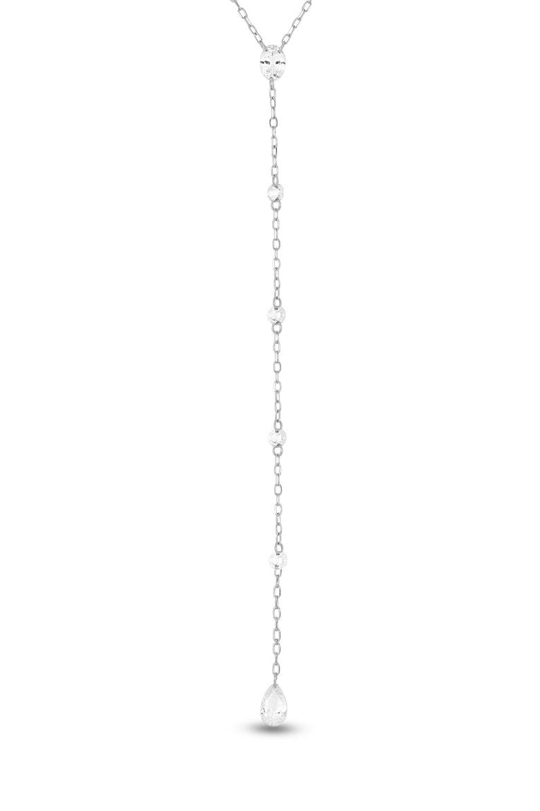 18K Gold Liora Natural Diamond Y-Necklace, Alternate, color, 18K WHITE GOLD