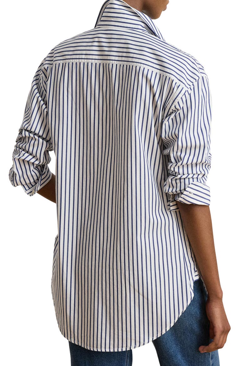 Durrell Cotton Button-Up Shirt, Alternate, color, BLUE/ WHITE