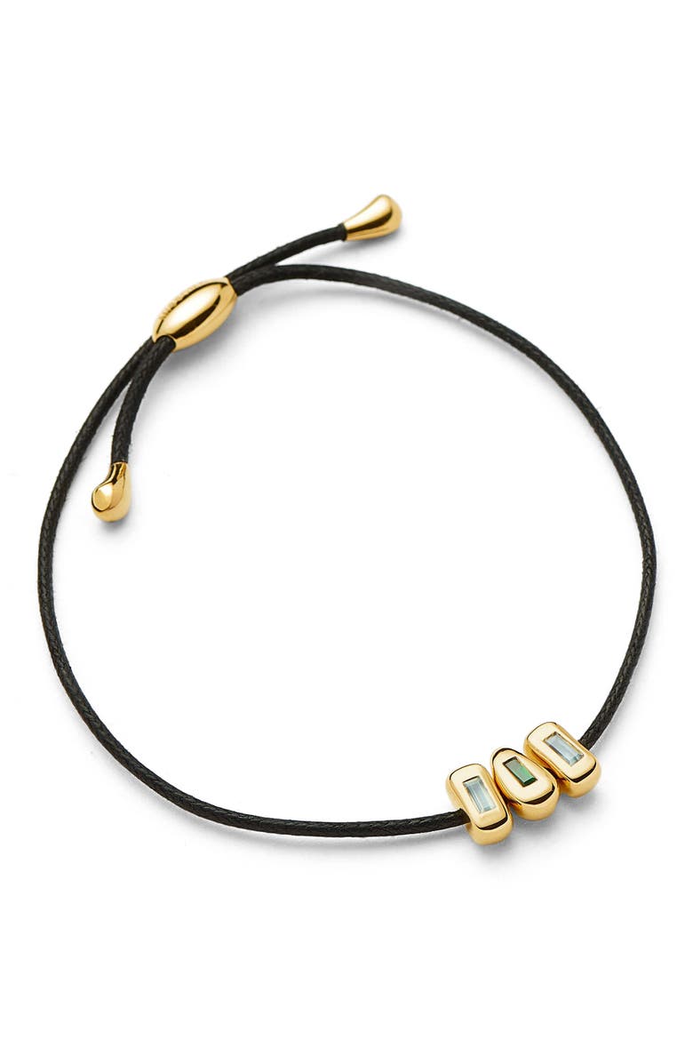 Molten Stone Baguette Cord Bracelet, Alternate, color, GOLD