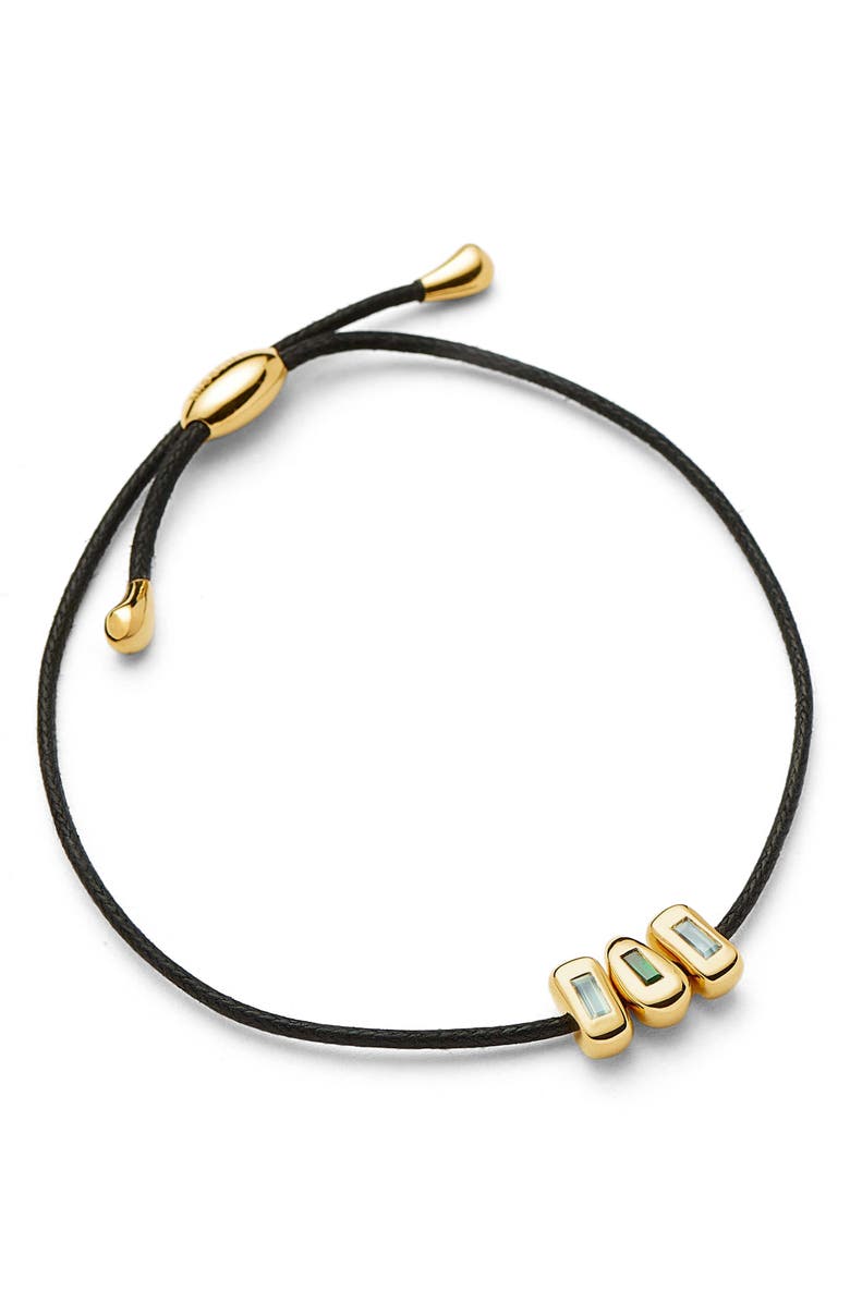Missoma Molten Stone Baguette Cord Bracelet, Alternate, color, Gold
