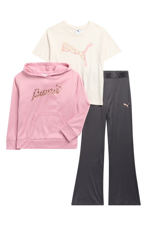 Kids' T-Shirt, Fleece Hoodie & Flared Leggings Set (Big Kid)