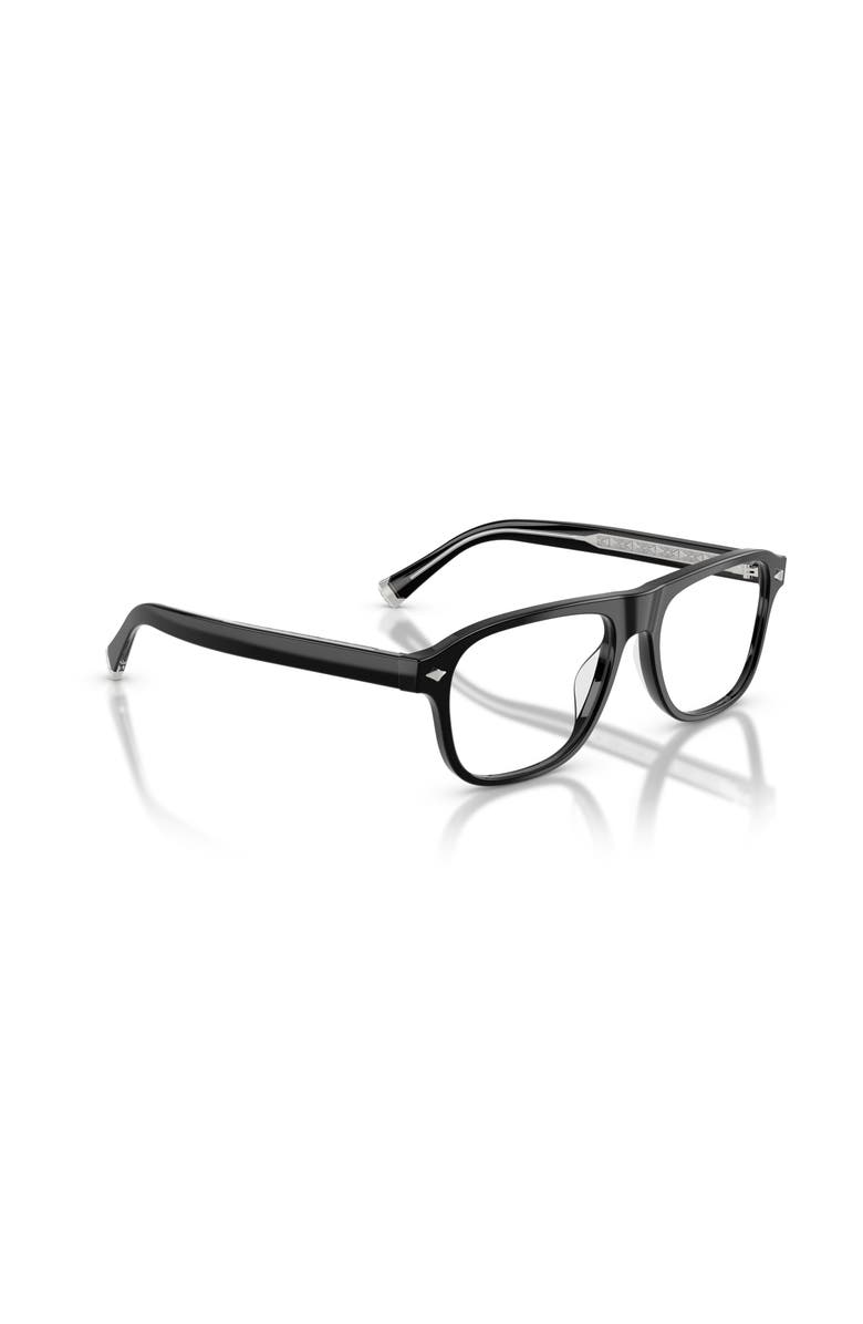 Brunello Cucinelli 55mm Rectangle optical glasses, Alternate, color, Black