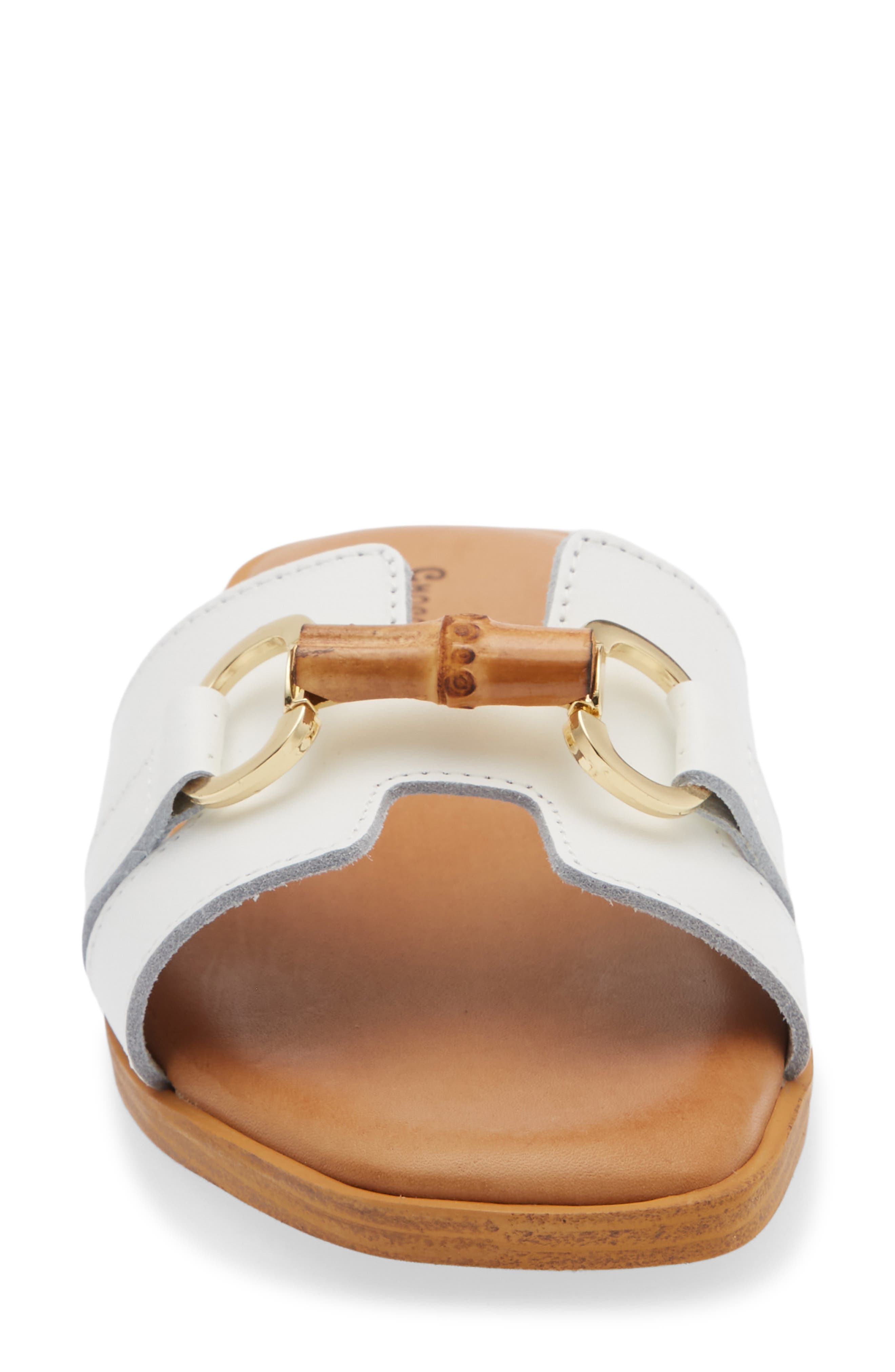 Baz Slide Sandal, Alternate, color, WHITE LEATHER