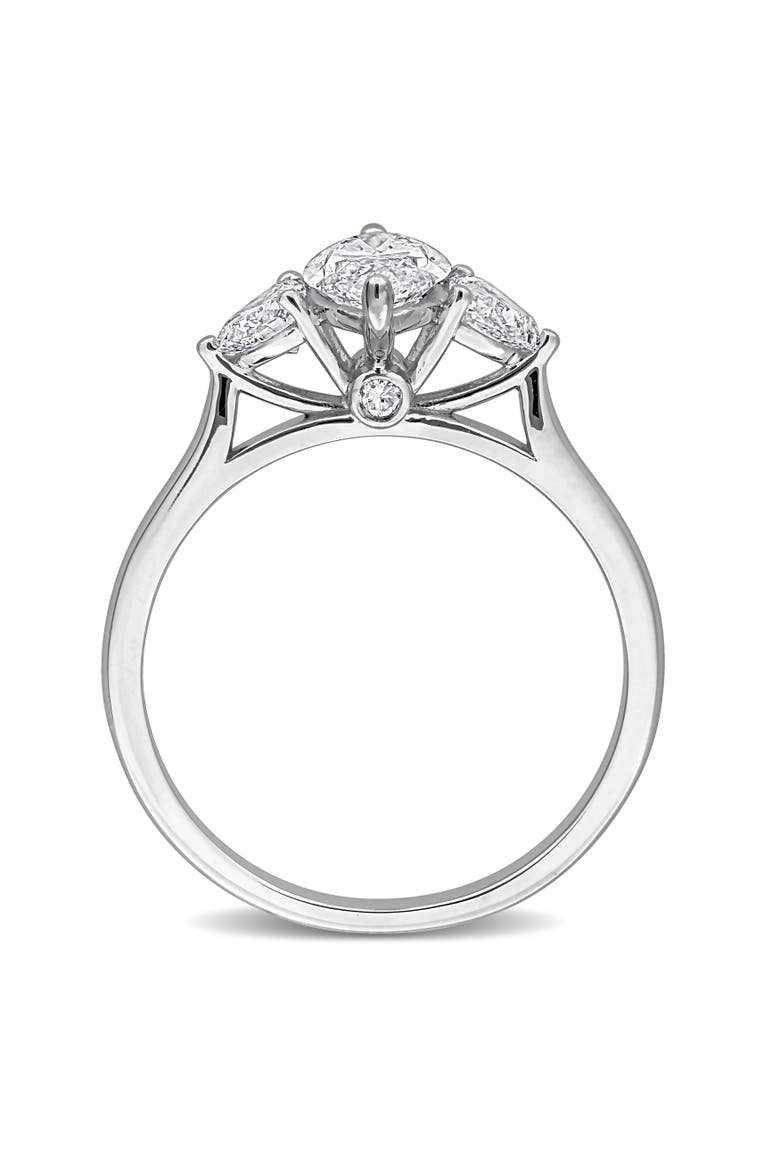 Lab Grown Diamond 3 Stone Ring 14k, Alternate, color, White Gold