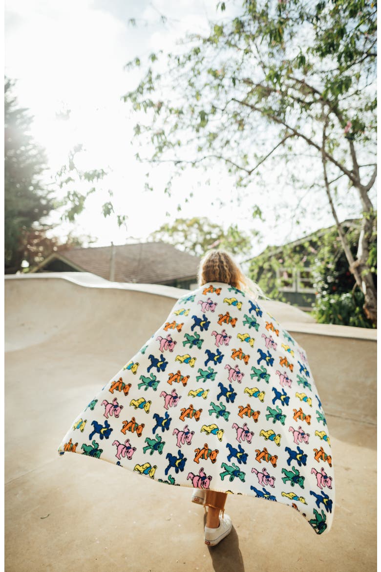 Grateful Dead Dancing Bears Fleece Blanket, Alternate, color, MULTI