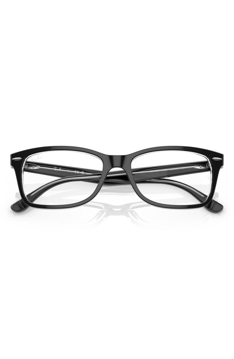 Ray-Ban 53mm Square Optical Glasses, Alternate, color, Black