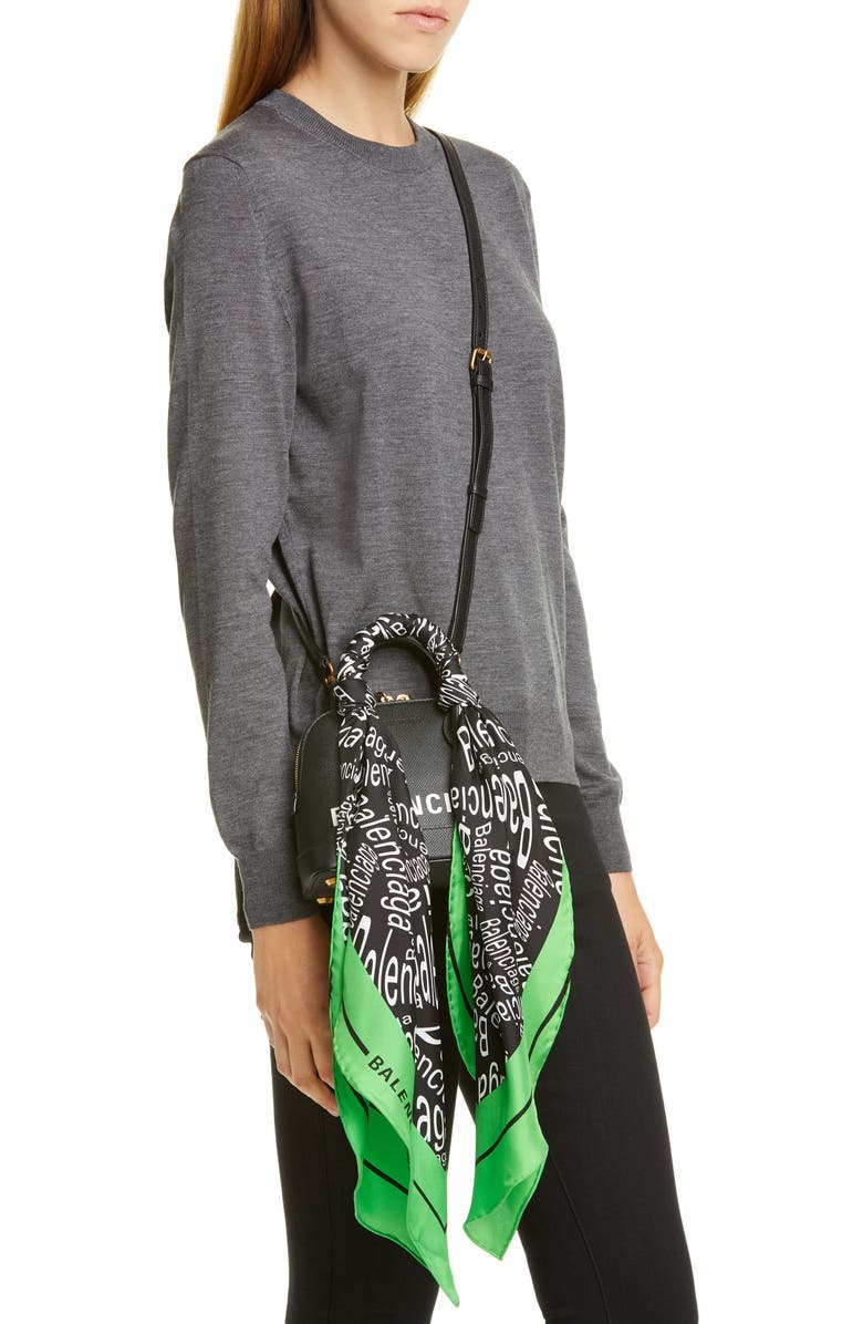 Balenciaga Extra Extra Small Ville Scarf Handle Leather Satchel, Alternate, color,