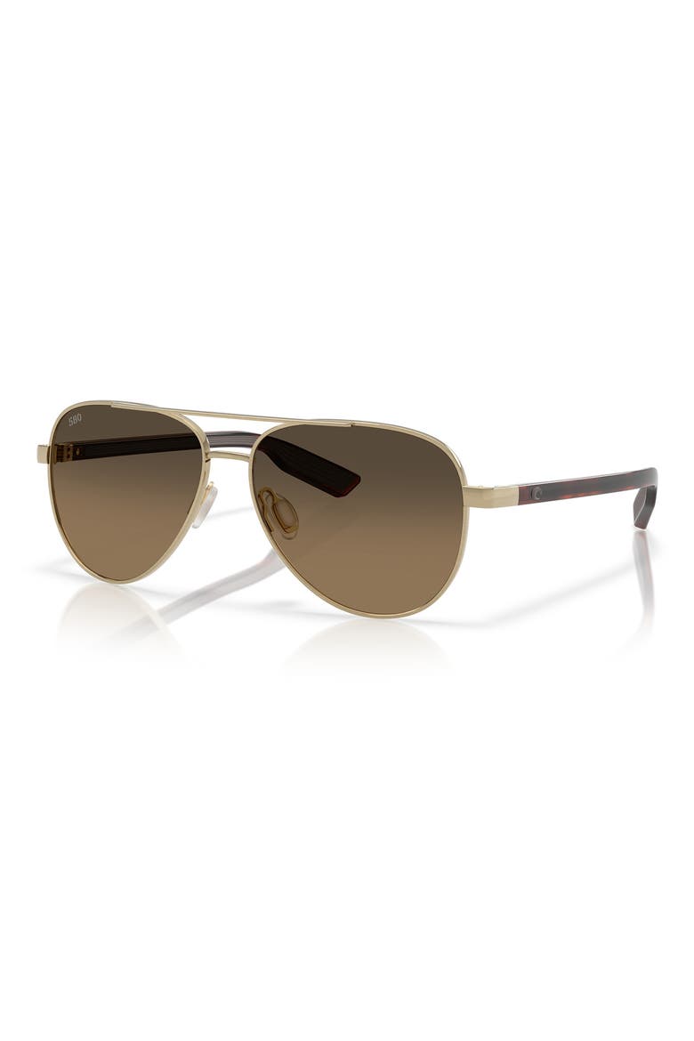 57mm Peli Gradient Polarized Pilot Sunglasses, Alternate, color, BRUSHED GOLD / COPPER 580G