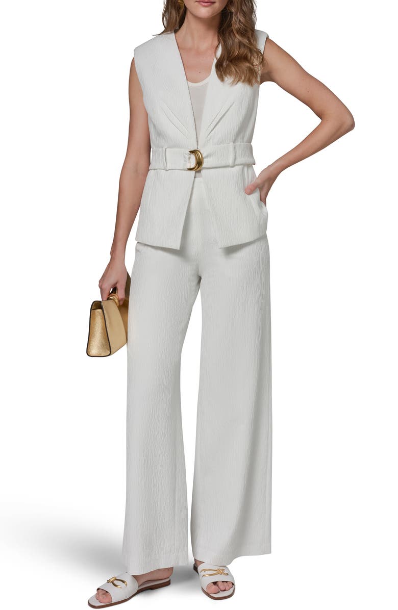 Donna Karan New York Belted Vest, Alternate, color, Cream