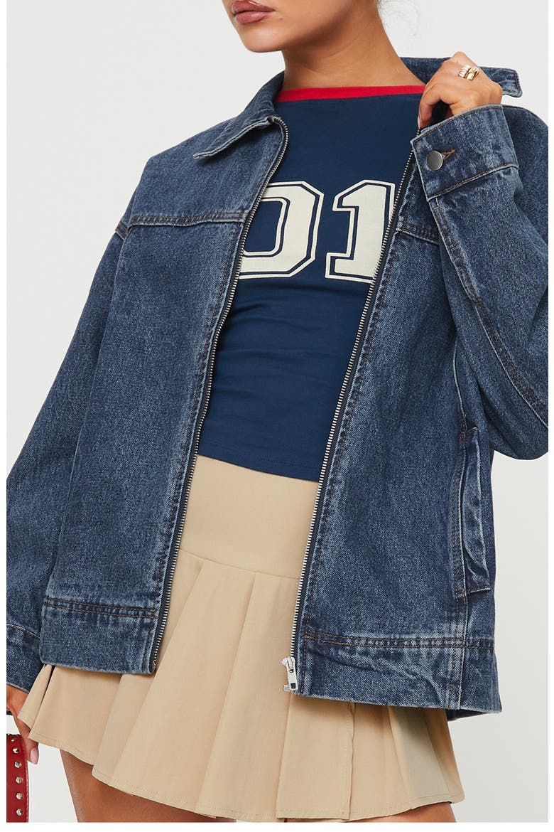 Goldsmith Denim Bomber Jacket, Main, color, BLUE