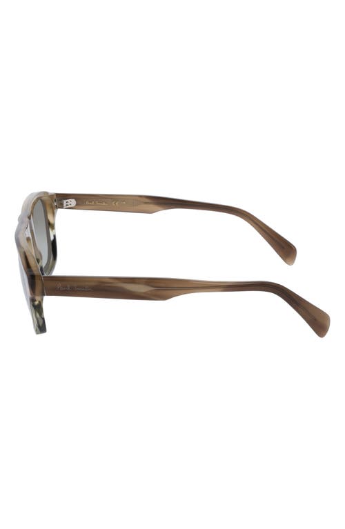 Paul Smith 54mm Modified Rectangular Sunglasses In Khaki/striped Green