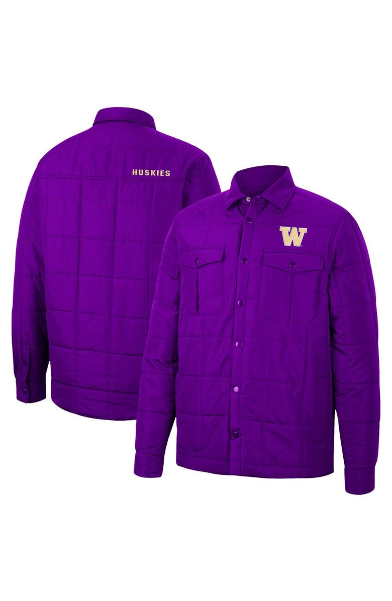 COLOSSEUM Men's Colosseum Purple Washington Huskies Detonate Quilted Full-Snap Jacket, Main, color,