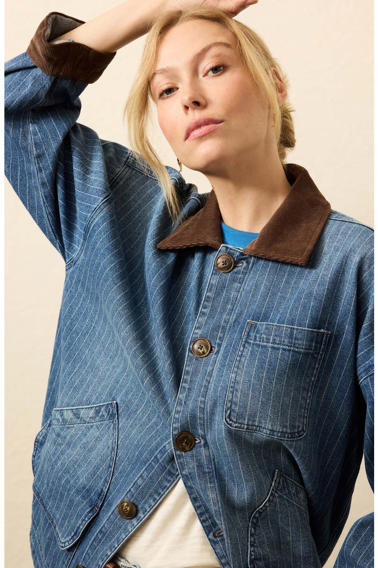 Sunwashed Denim Barn Jacket, Alternate, color, DUSK STRIPE WASH