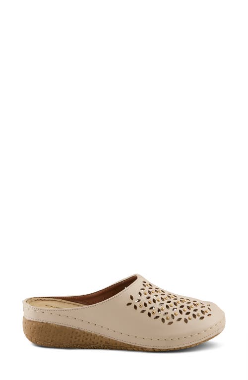 Flexus By Spring Step Laser-cut Mule In Beige