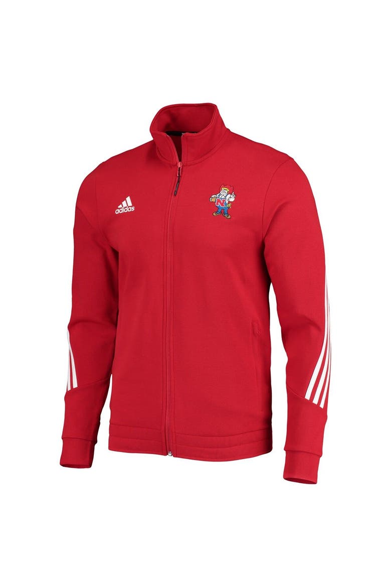 Men's adidas Scarlet Nebraska Huskers Fashion Full-Zip Track Jacket, Alternate, color, Scarlet