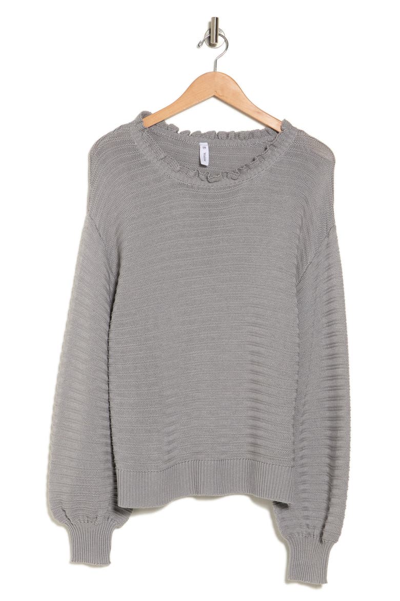 Balloon Sleeve Rib Knit Sweater, Alternate, color, CLOUD