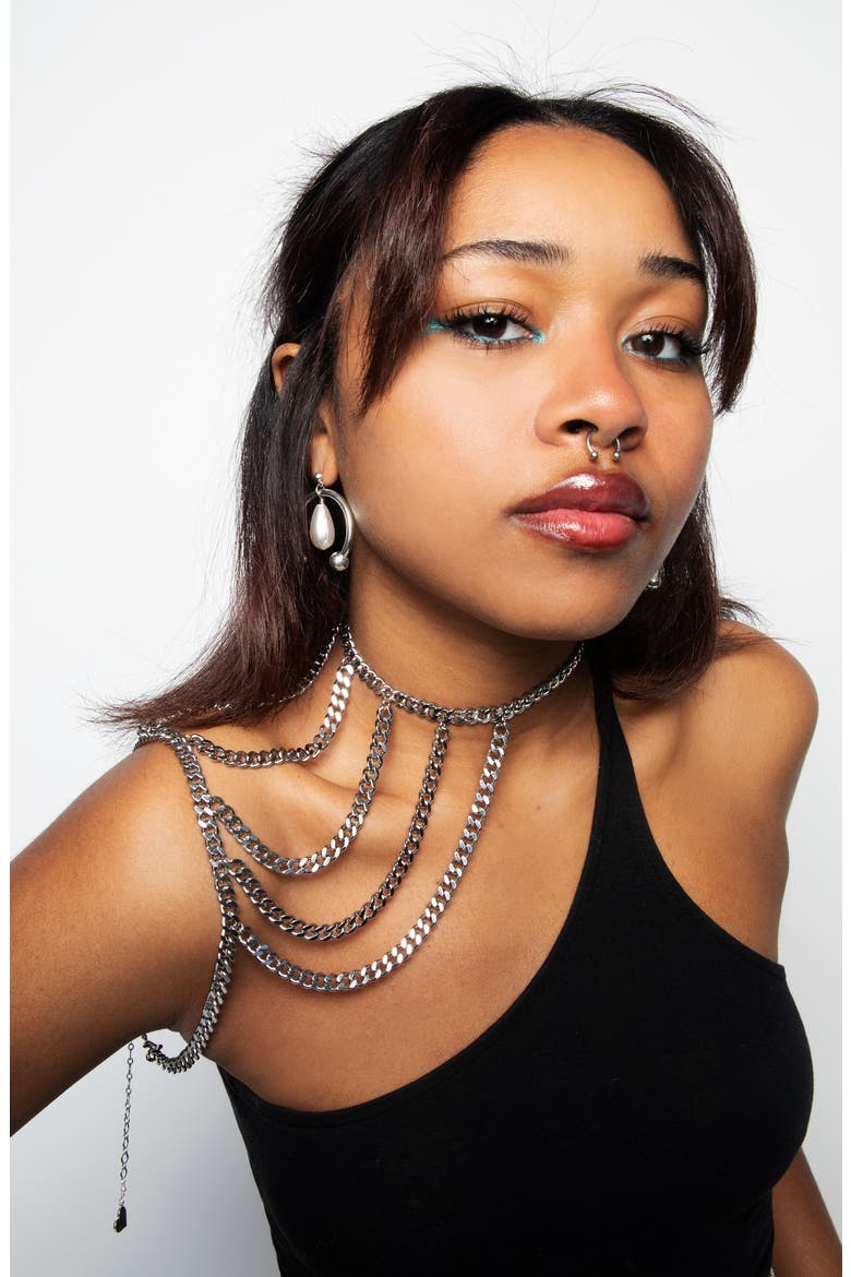 Chain On Ya Shoulder Body Jewelry, Alternate, color, SILVER