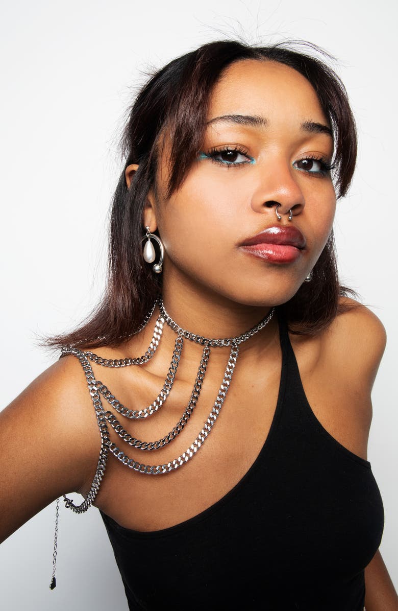 VIDAKUSH Chain On Ya Shoulder Body Jewelry, Alternate, color, Silver