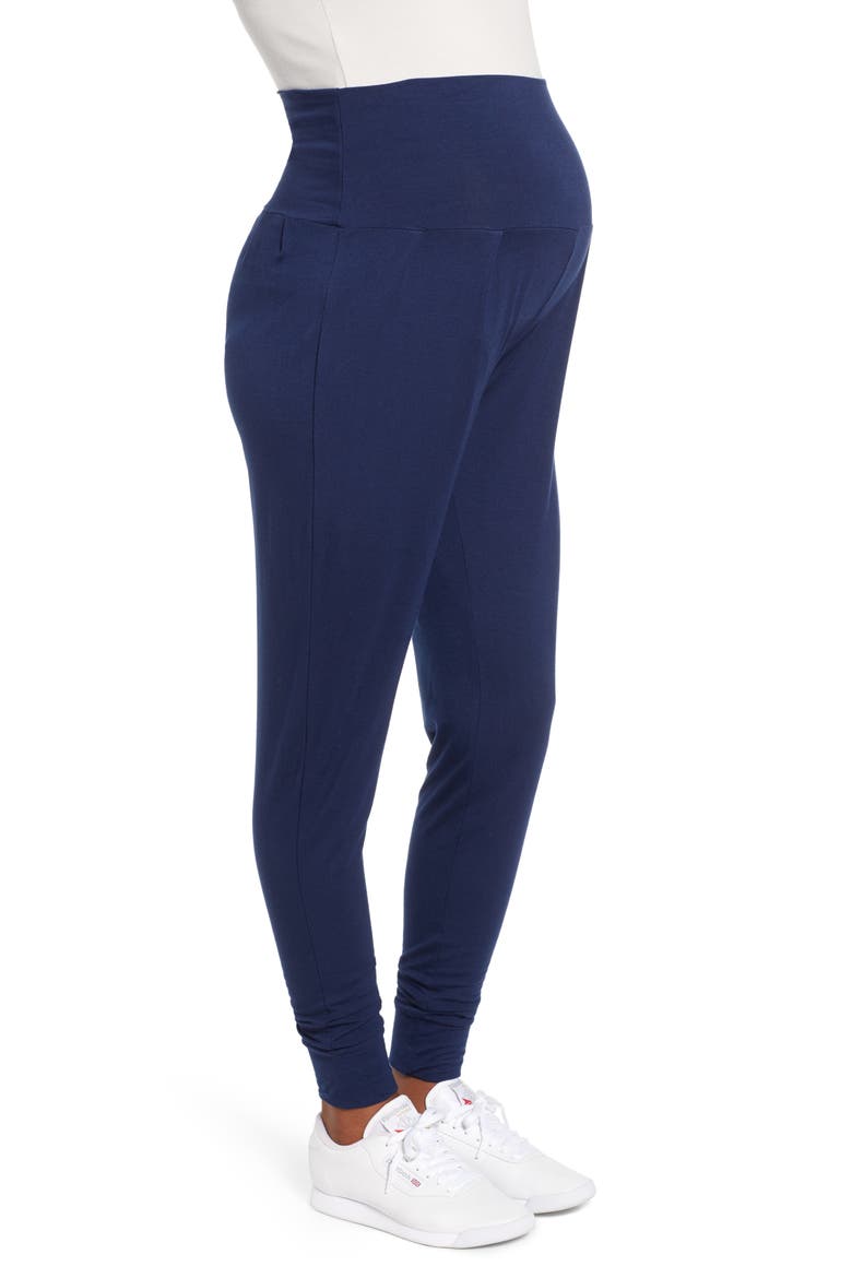 Tapered Maternity Lounge Pants, Alternate, color, NAVY