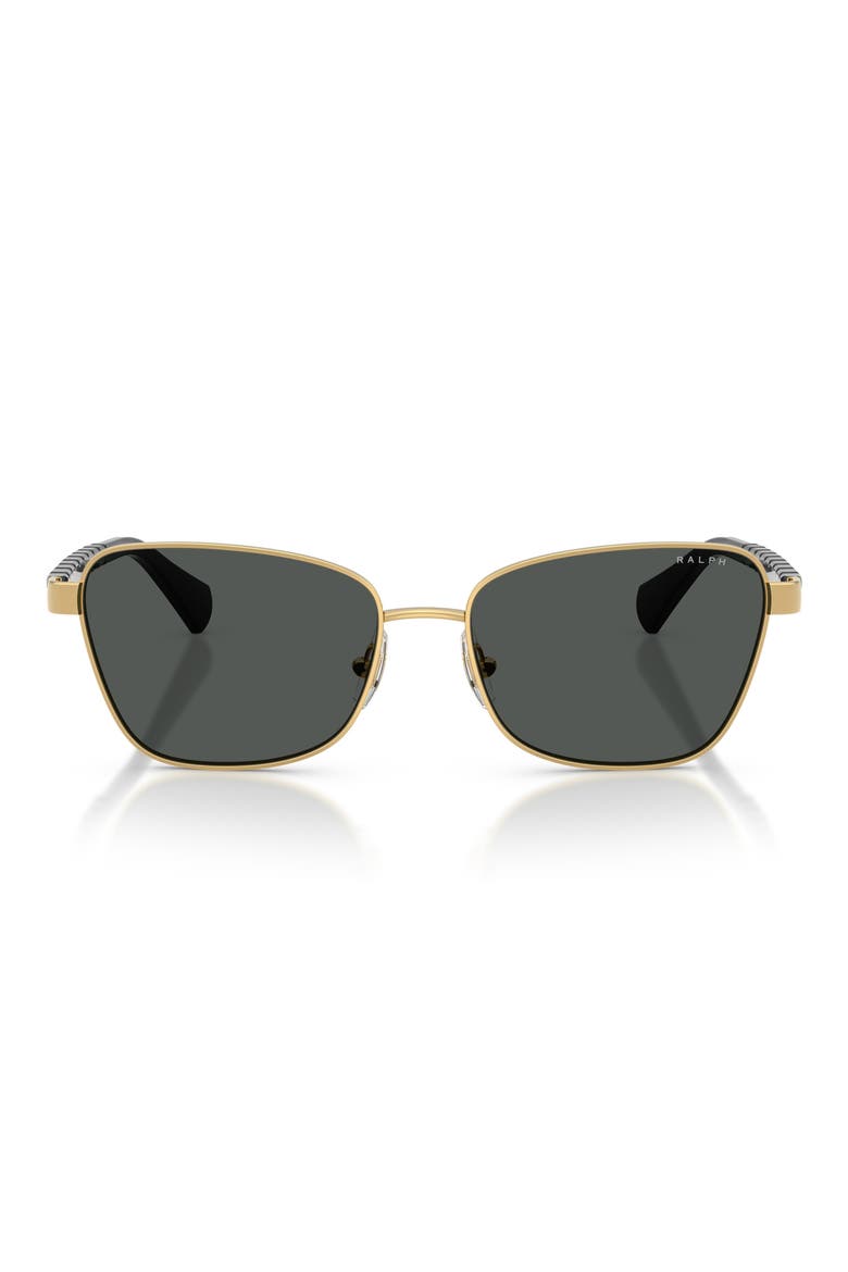 56mm Oversize Gradient Irregular Sunglasses, Main, color, SHINY GOLD / GREY GRADIENT