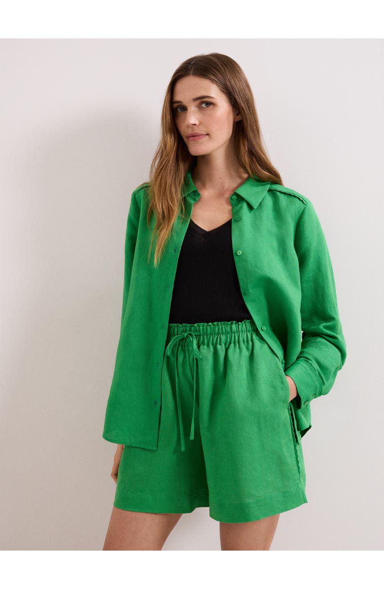 Phase Eight Sloane Linen Shirt, Main, color, Green