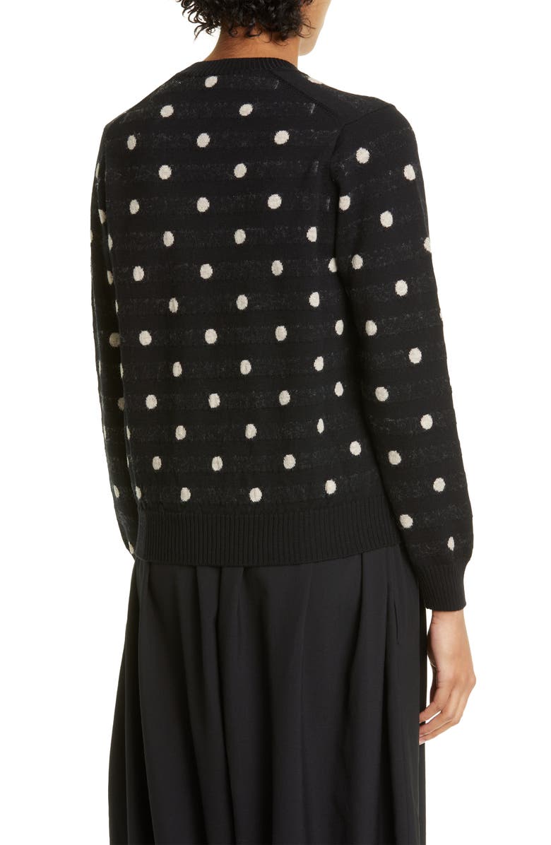 Tao Comme des Garçons Polka Dot Jacquard Wool Blend Sweater, Alternate, color, 