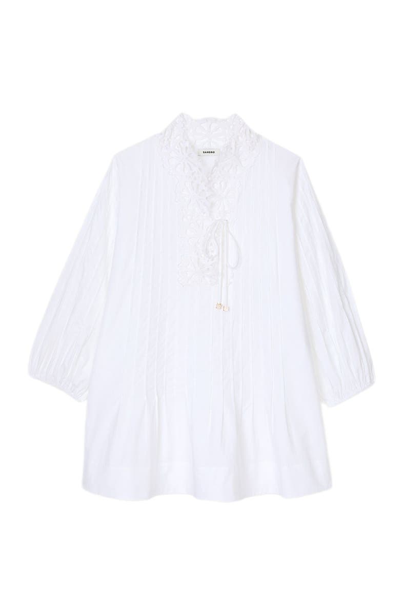 SANDRO Mini dress with lace detail, Alternate, color, 