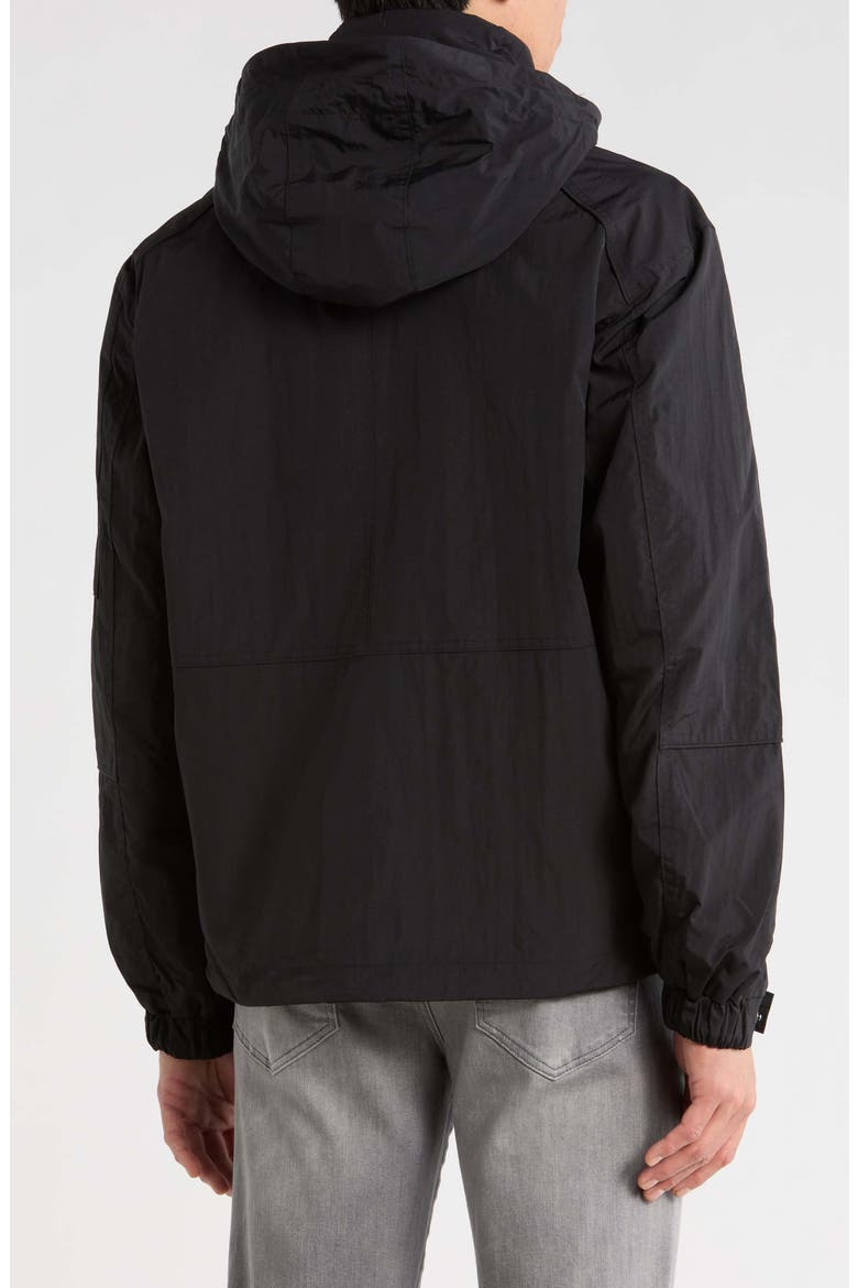 Nylon Hooded Jacket, Alternate, color, BLACK