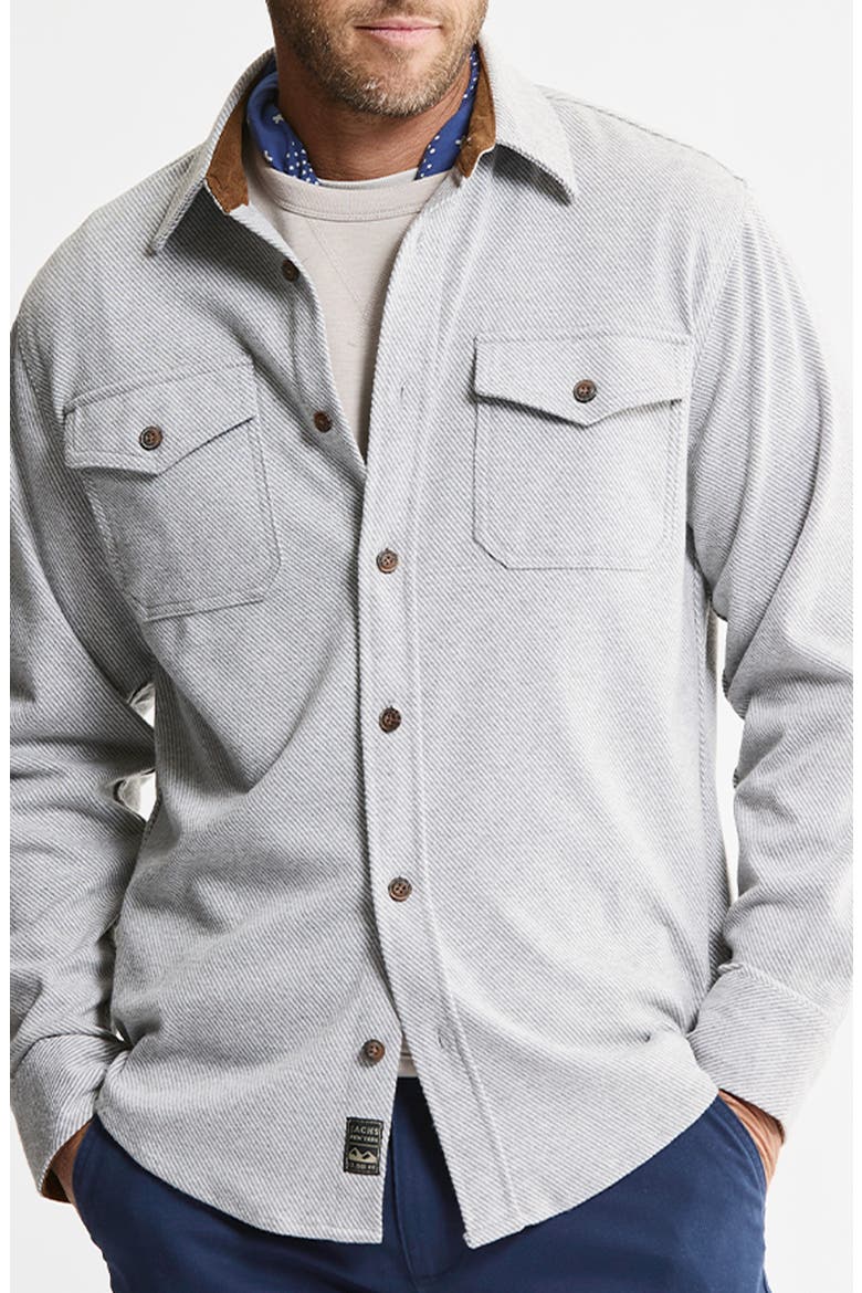 Knit Flannel Shirt, Main, color, LIGHT GREY