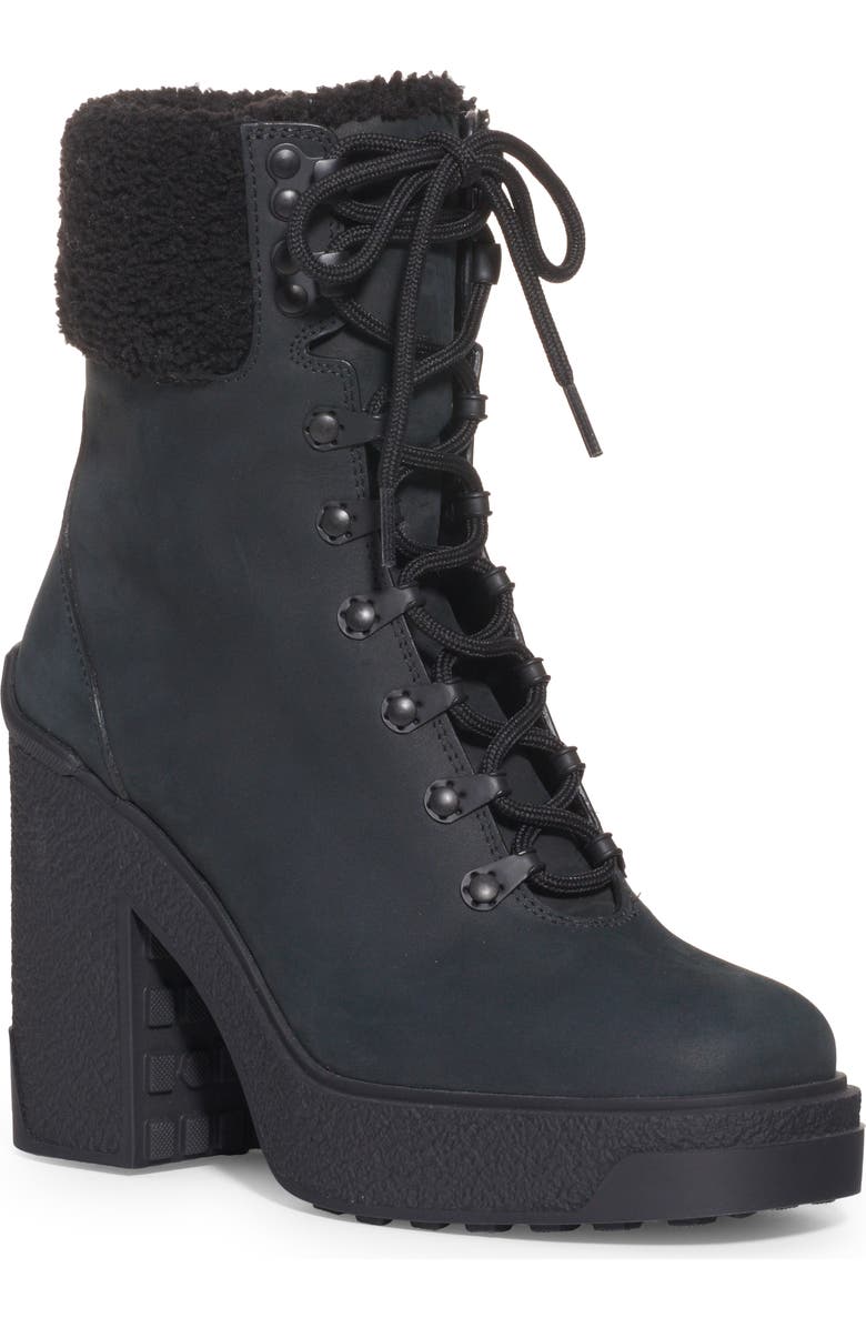 Moncler Claudia Faux Fur Trim Bootie, Main, color,