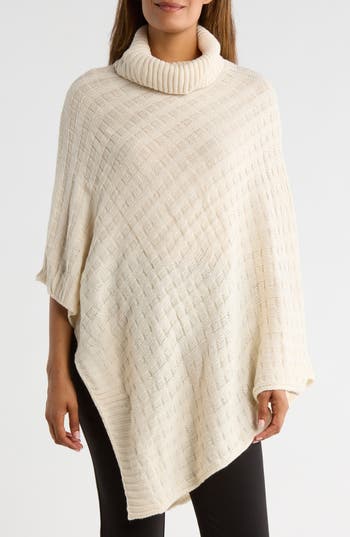 Nanette Lepore Basketweave Asymmetric Poncho In White