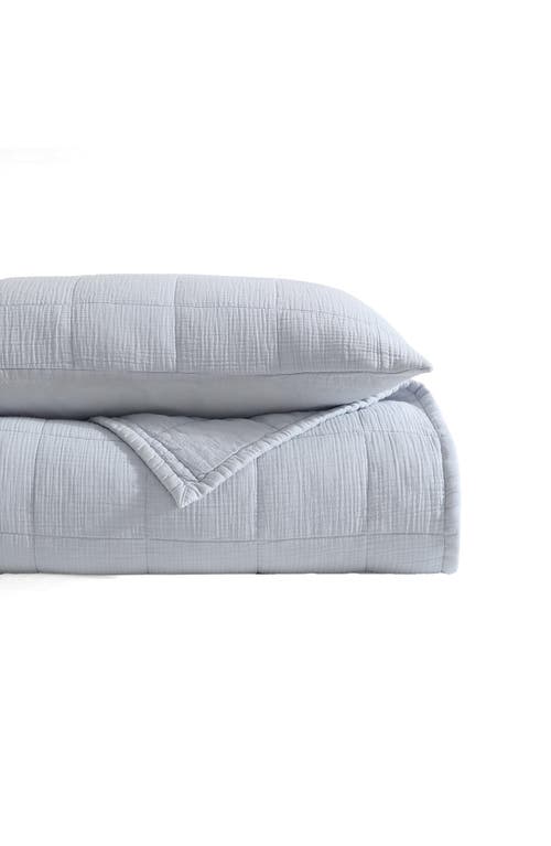 Calvin Klein Quilted Cotton Gauze Quilt & Pillow Sham Set In Gray