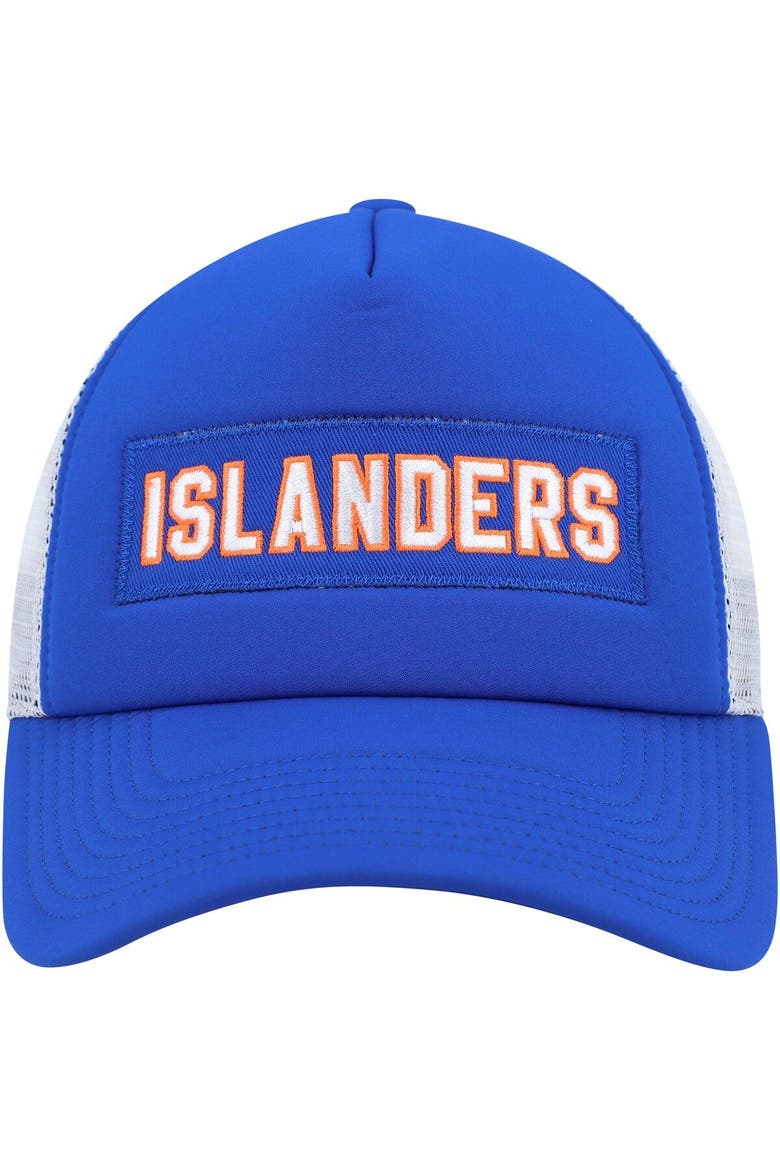 Men's adidas Royal/White New York Islanders Team Plate Trucker Snapback Hat, Alternate, color, Royal