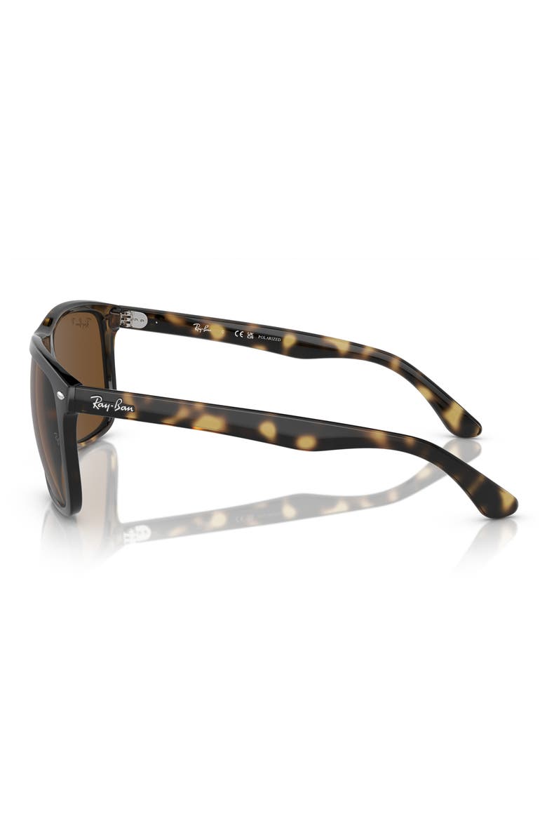 57mm Polarized Square Sunglasses, Alternate, color, HAVANA
