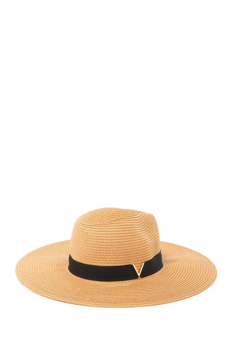 Grossgrain Panama Hat, Main, color, TAN