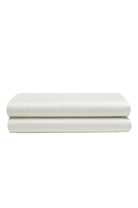 Solid Cotton Sateen 300 Thread Count King Flat Sheet