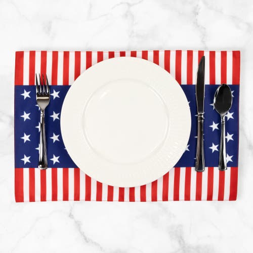 Northlight Set Of 4 Stars And Stripes Americana Printed Placemats 18" In Blue