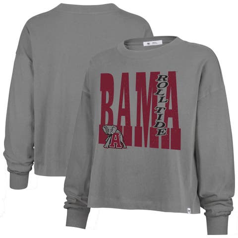 Women's '47  Gray Alabama Crimson Tide Stacked Sydney Long Sleeve T-Shirt