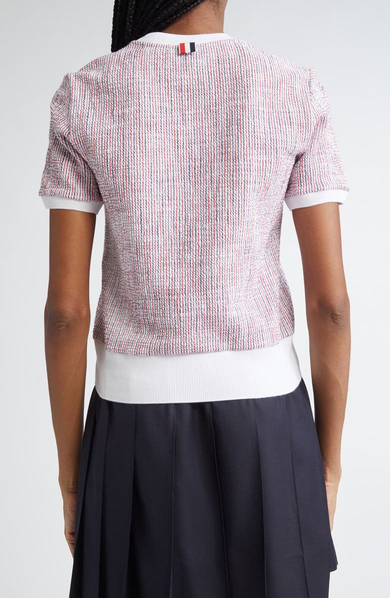 Thom Browne Stripe Tweed T-Shirt, Alternate, color, 