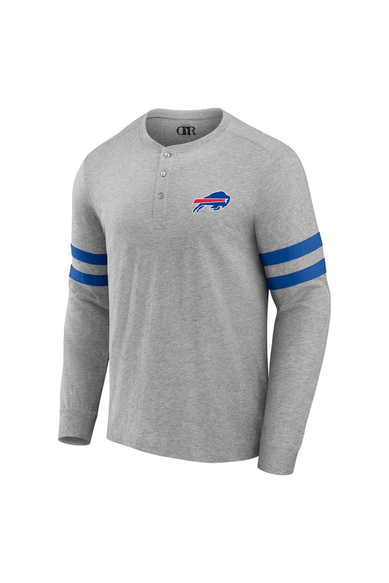 Men's NFL x Darius Rucker Collection by Fanatics Heather Gray Buffalo Bills Henley Long Sleeve T-Shirt, Alternate, color, Heather Gray
