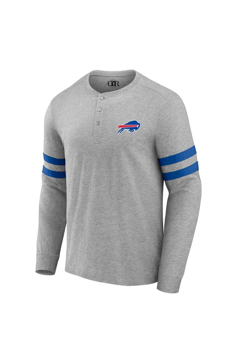 NFL X DARIUS RUCKER Men's NFL x Darius Rucker Collection by Fanatics Heather Gray Buffalo Bills Henley Long Sleeve T-Shirt, Alternate, color,