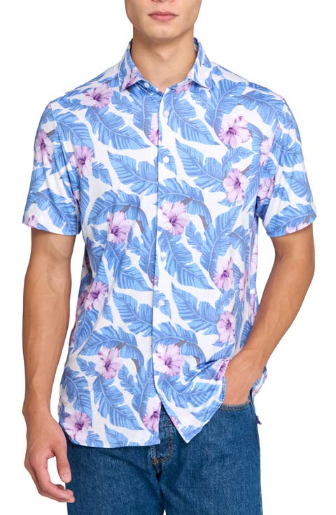 Floral Leaf Performance Knit Polo