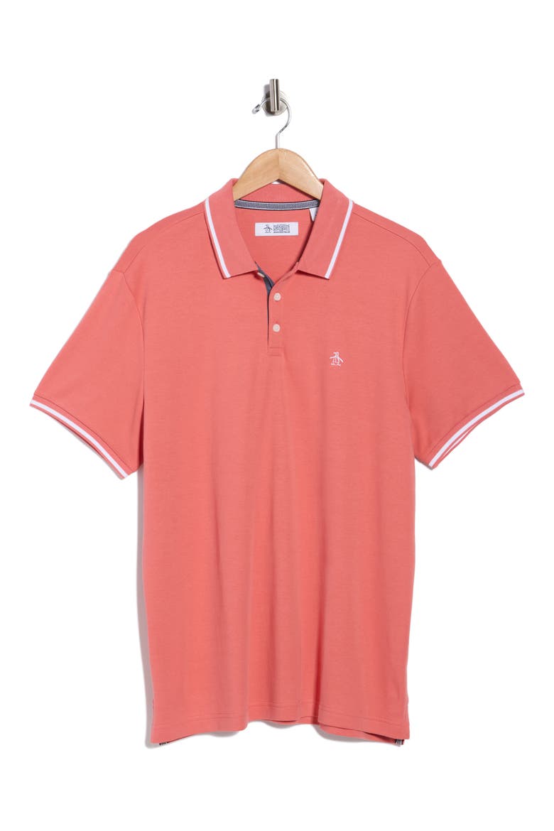 Tipped Cotton Interlock Polo, Alternate, color, FADED ROSE